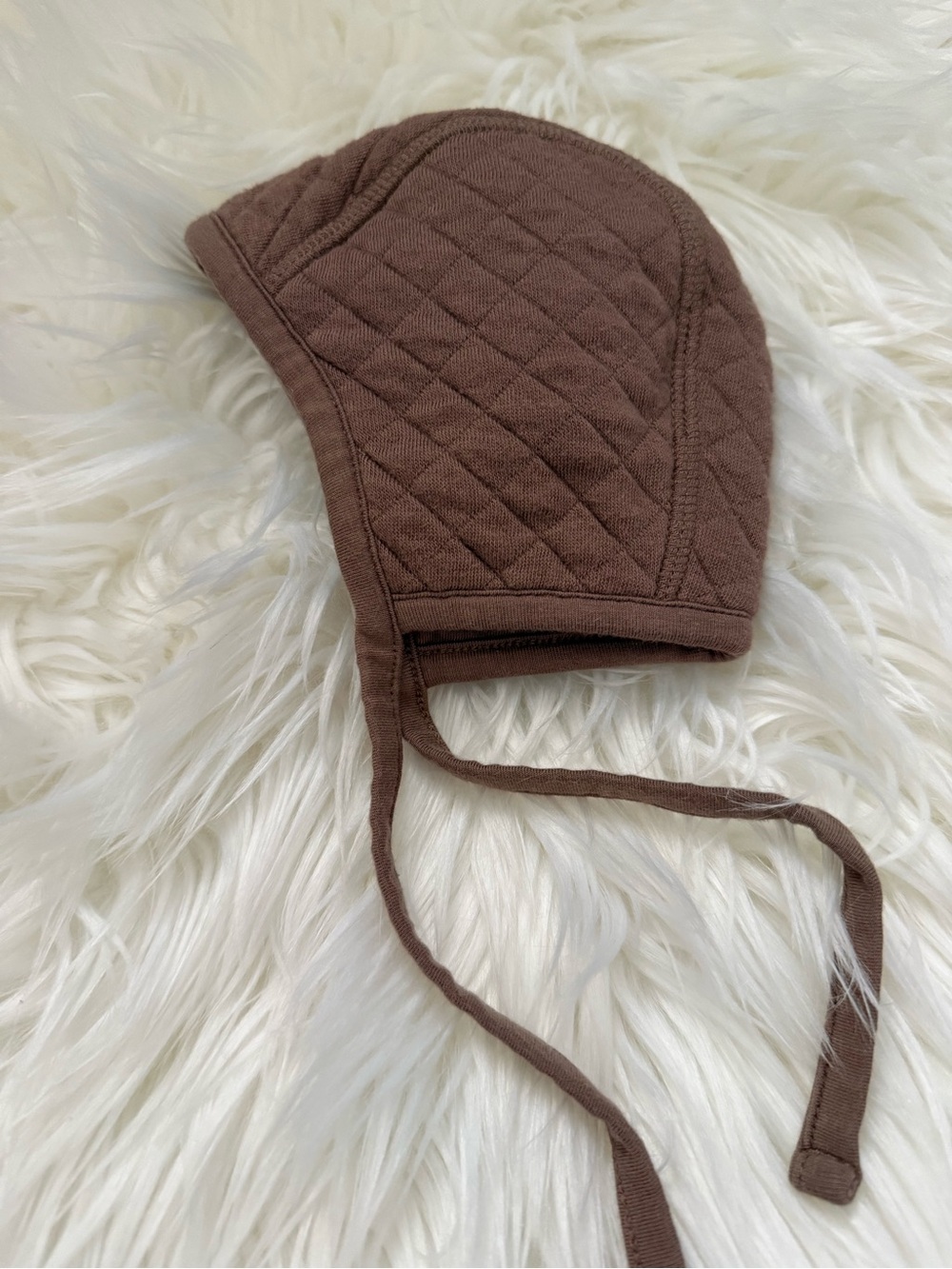 Hanna Andersson quilted baby brown bonnet XXS
